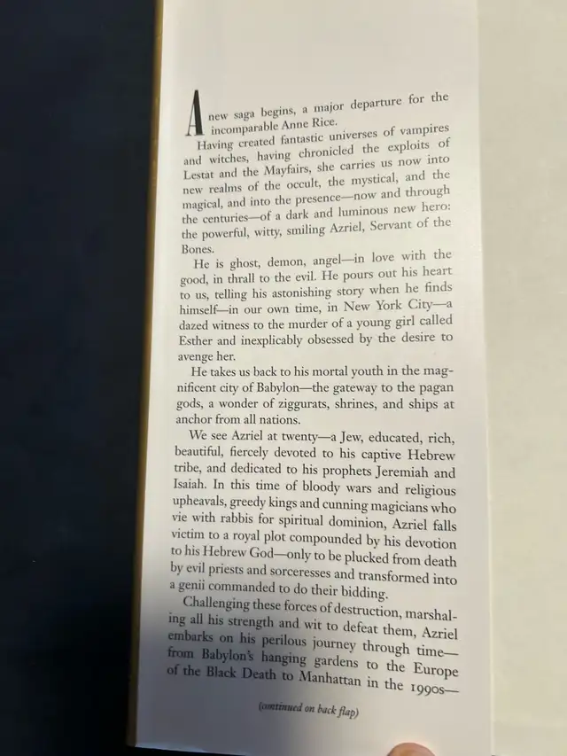 Anne Rice novel “Servant of the Bones” in Fiction in City of Toronto - Image 4