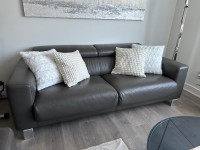 Sofa Gris cuir/ Grey leather sofa