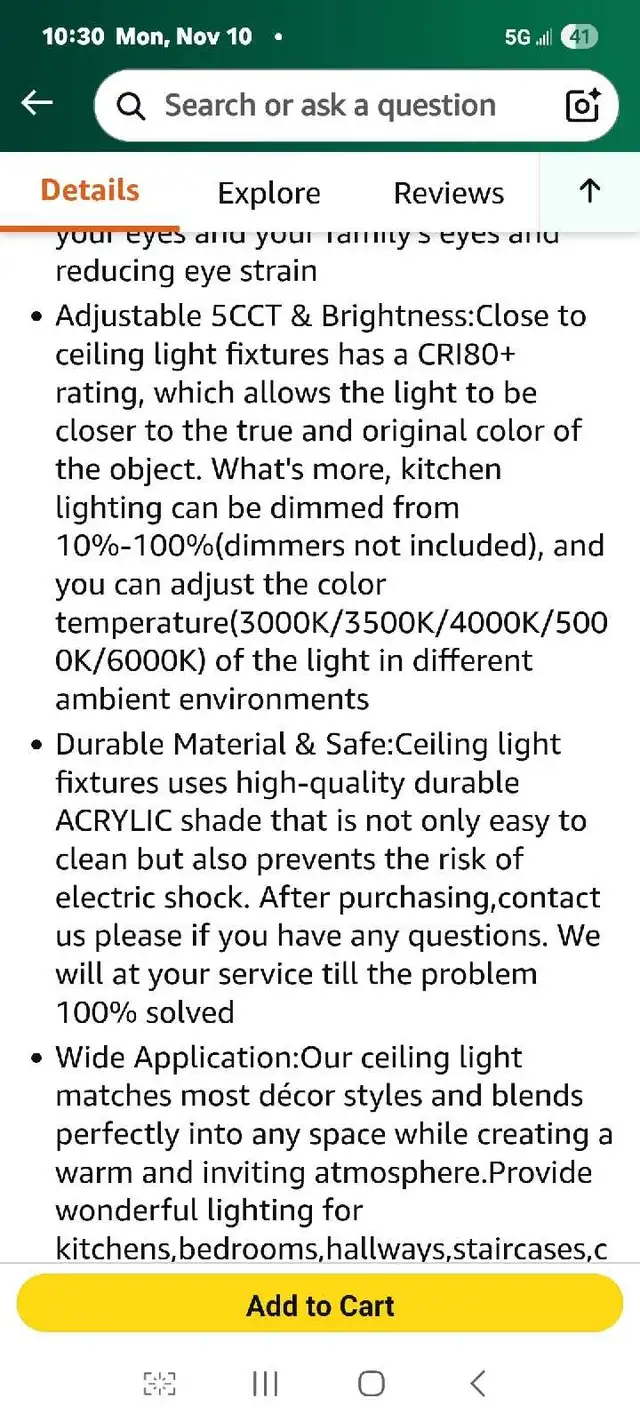 LED Flush Mount Ceiling Light, 14 Inch Dimmable Round Lighting  in Indoor Lighting & Fans in Markham / York Region - Image 9