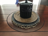 Large Black Ceramic Pet Treat Container