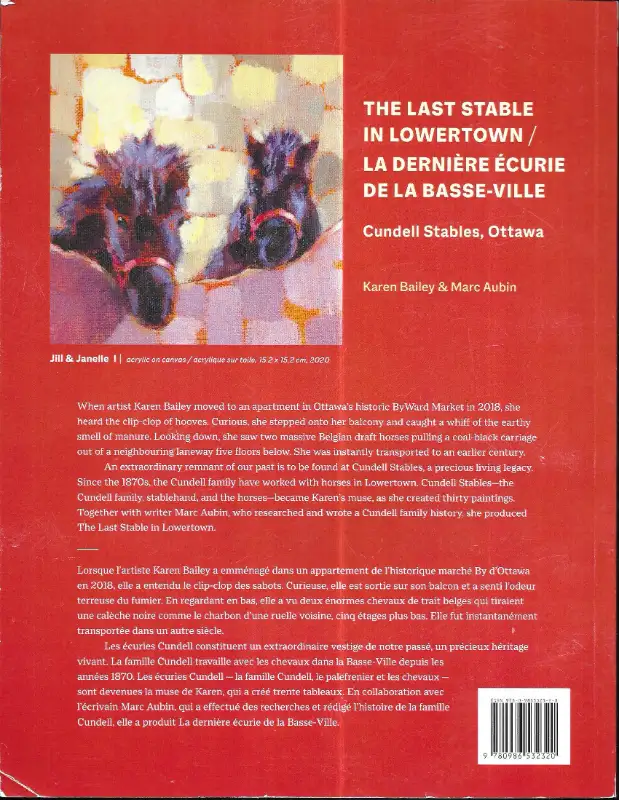 LAST STABLE IN LOWERTOWN Cundell Stables OTTAWA K. Bailey Horses63008307247873121