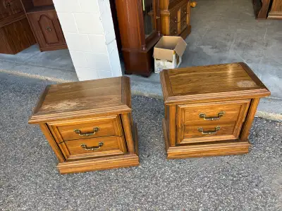 Free delivery used Victoriaville Oak Nightstands (Pair), View more