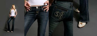 LIQUIDATION 75% OFF Ladies DESIGNER Jeans 3D Embroidery Logo #1C