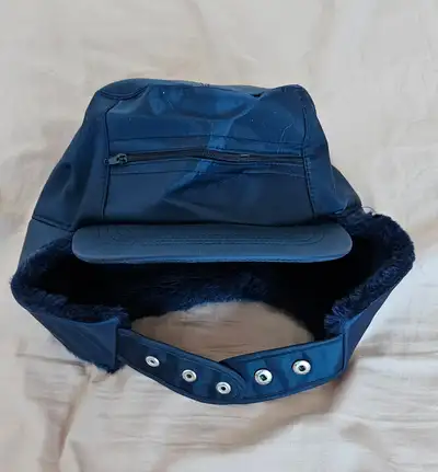 BRAND NEW MEN'S NAVY BLUE TRAPPER HAT WITH FAUX FUR, View more