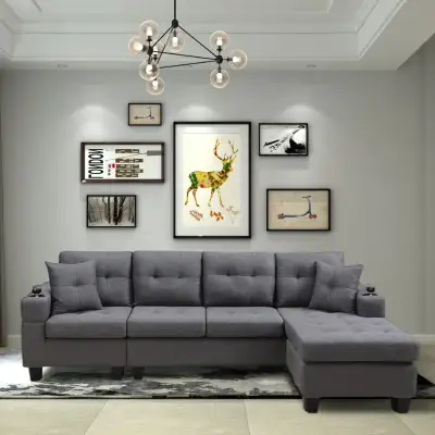 Clearance Winter Sale Elegant Spacious 4-Seater Sectional Sofa, View more