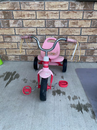 Vintage Radio Flyer 411 Folding Tricycle With Basket Pink