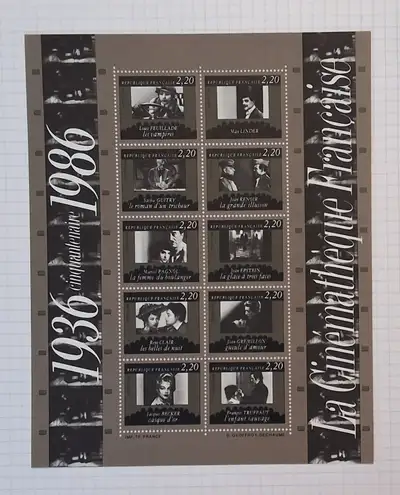 Timbres France bloc feuillet 12 timbres Cinémathèque française, View more
