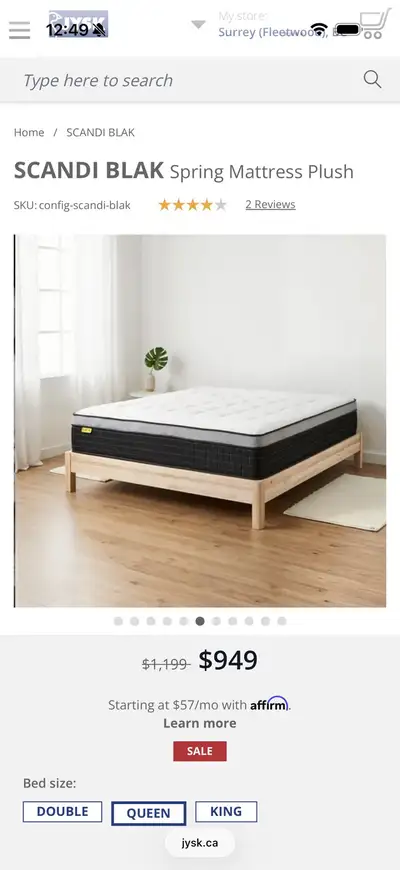 SCANDI BLAK Queen Mattress, Voir plus