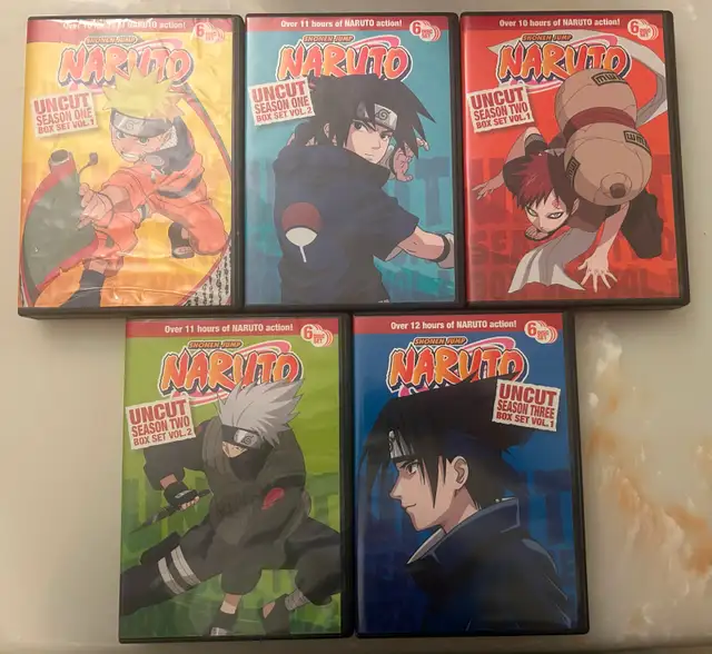 [anime] Naruto Uncut DVD vols. 1–5 (eps 1–135)