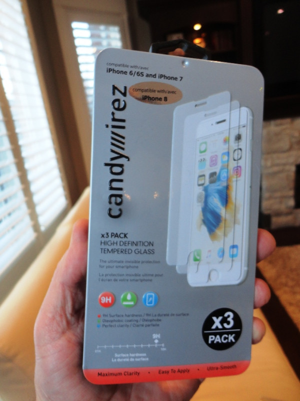 New Candywirez HD Tempered Glass IPhone 6 to 8 Screen Protectors in Cell Phone Accessories in Kitchener / Waterloo