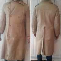 Overcoat Full Length Sheepskin Shearling Wool Leather Lambskin