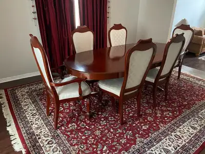 Cherry wood finish dining table, View more