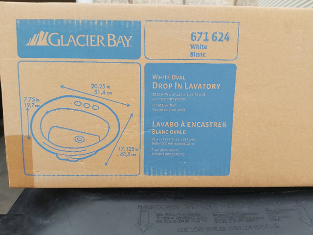 Glacier Bay Drop in Lavatory in Plumbing, Sinks, Toilets & Showers in Calgary