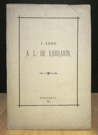 L'ABBÉ A.L. DE BARBARIN. 1875.
