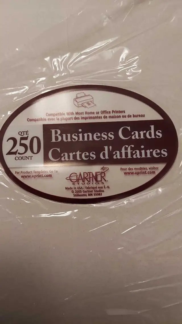 lot de 3 paquets de cartes d'affaires à imprimer. in Printers, Scanners & Fax in Longueuil / South Shore - Image 3