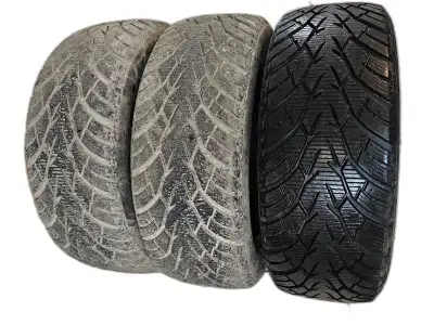 3 WindForce winter tires in excellent conditions, size 215/55R17, 98H, $60 each.