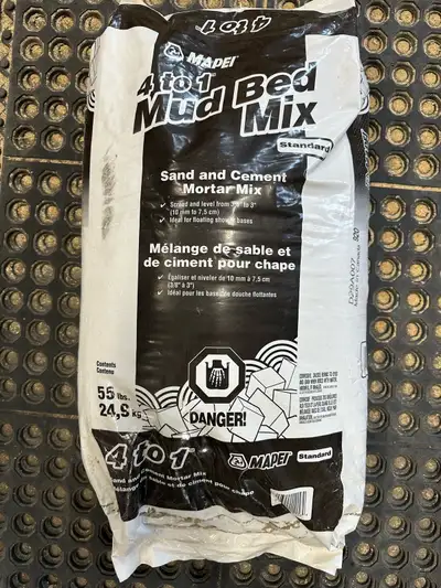 For sale is a brand new 55lbs bag of Mapei 4 to 1 Bed Mix. Get that shower floor level and ready to...