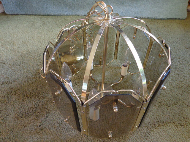 NEW ! RETRO   BEVELLED GLASS CHANDELIER in Electrical in Guelph - Image 4