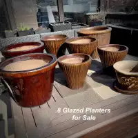 8 x Glazed Terracotta Planters - priced separately