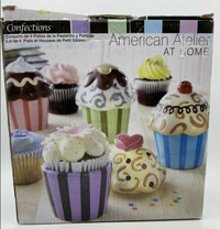 NEW - Set of 4 Confections Covered Cupcake Dishes