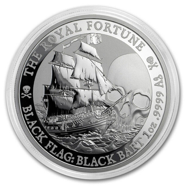 Tuvalu 2020 Black Flag Black Bart The Royal Fortune Silver Coin dans Art et objets de collection  à Ville de Montréal - Image 2