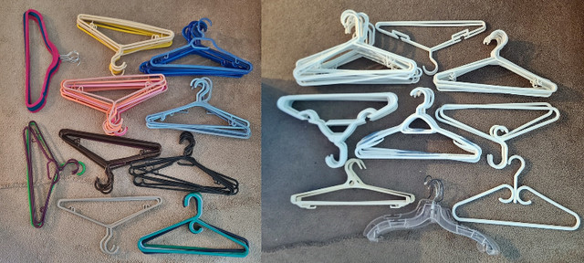 Quality Plastic Hangers - any color combination - $5 for 10 in Storage & Organization in London