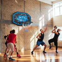Wall Mounted Basketball Hoop, 43" x 28" Backboard, Mini Basketba