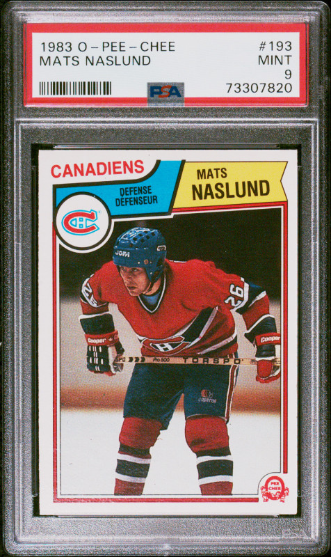 MATS NASLUND ... 1983-84 O-Pee-Chee ... ROOKIE CARD - PSA MINT 9 in Arts & Collectibles in City of Halifax