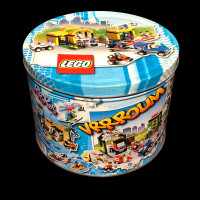 Vintage Danish Biscuit Lego Blocks Storage Tin 1990s