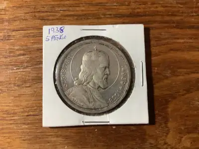 Nice silver 1939 coin from Hungary. In very good condition. Commemorates the 900th anniversary of th...