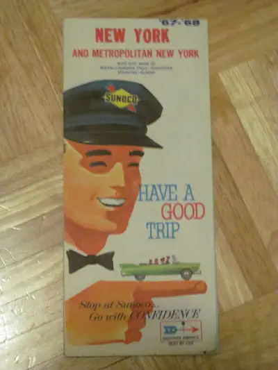 Vintage New York road map, View more