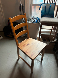 4 IKEA Pine Wood Chairs - $50