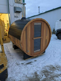 Barrel Sauna with woodstove 6x6