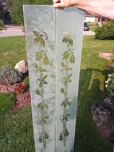 Privacy Glass - Sandblasted Orchid Pattern - 2 Pieces, View more