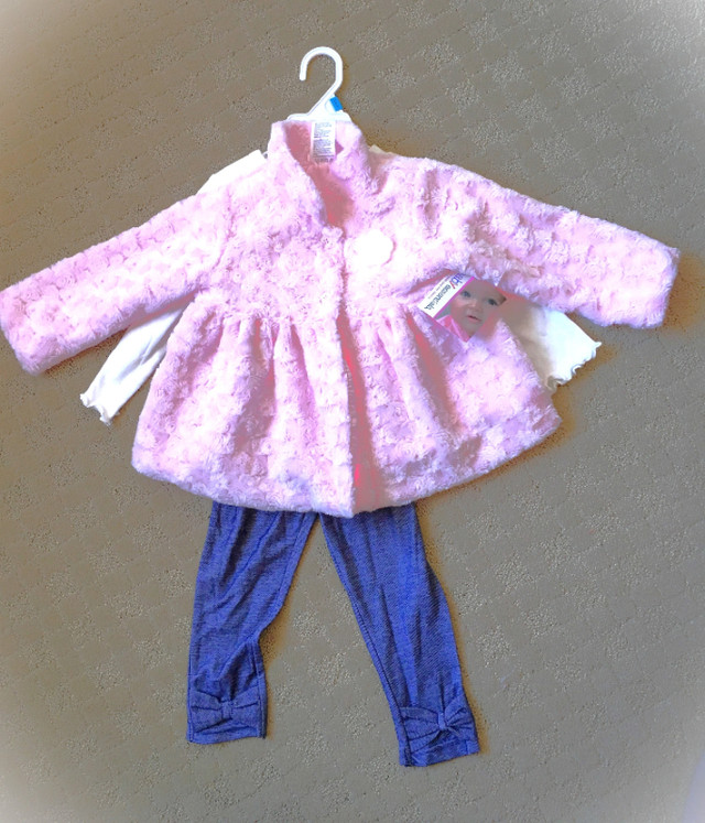 Baby Girl's 3-Piece Faux Fur Jacket, Tunic & Leggings Set 24 M in Clothing - 2T in City of Toronto