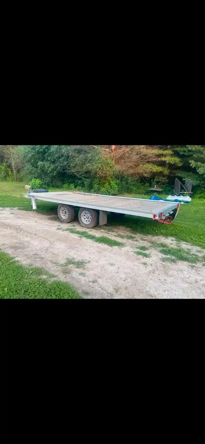 Beautiful all aluminum tandem axle trailer for sale Super light weight can be towed by small truck o...