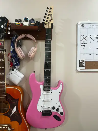 Pink Electric Guitar + Amp Bundle, View more