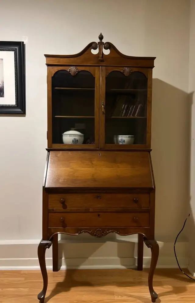 Unique Vintage Solid Wood Secretary Desk. in Desks in City of Toronto - Image 3