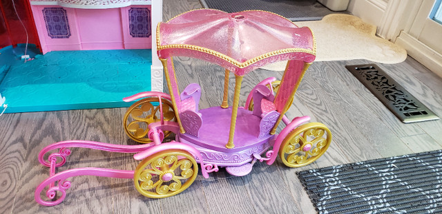 Lot of 3 story Barbie house, cars, carriage, and dolls for sale in Toys & Games in City of Toronto