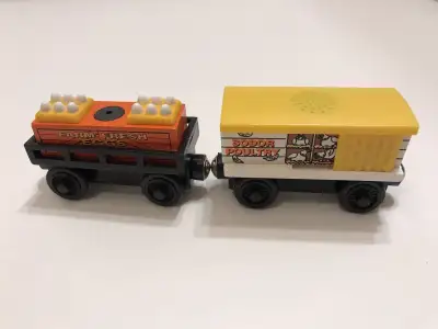 Wooden train chicken cars, View more
