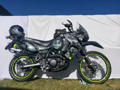 klr 650 bike adventure trail dual sport purpose street legal off road versys upright comfortable mot...