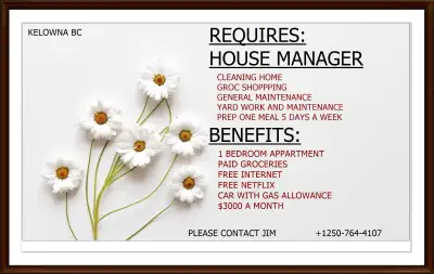 REQUIRES A HOUSE MANAGER, View more