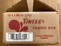 Case of 12 Boxes of Tintex Black Fabric Dye
