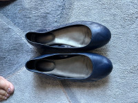 Navy leather shoes size 8 