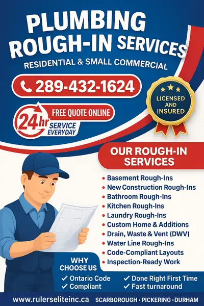 Licensed Plumber – Basement Rough-Ins & New Construction, View more
