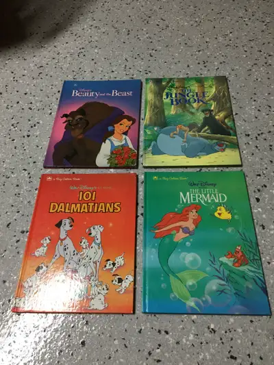 4 Disney Golden Books 101 Dalmations Little Mermaid Beauty & Bea, View more