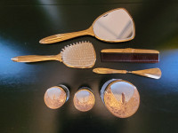 Vintage Vanity Ladies Set, Hand Mirror, Brush, Comb