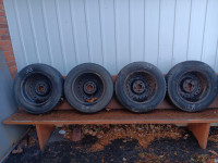 Snow tires on rims