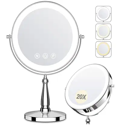 WOOCICA 9-Inch Dimmable Lighted Makeup Mirror, View more