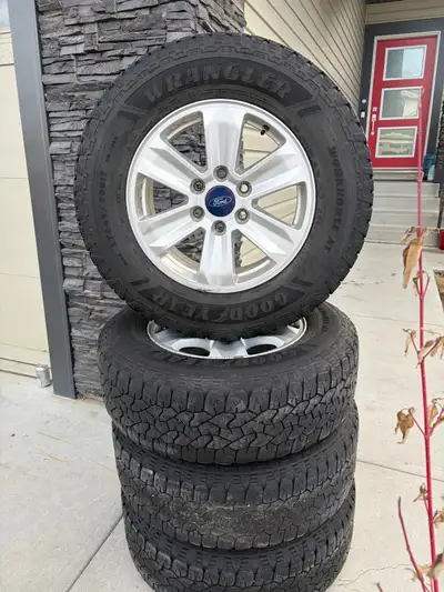 Hi I have for sale my good condition 2018 Ford F150 XLT Rims + Goodyear LT245/70R17 Tires Clearing o...